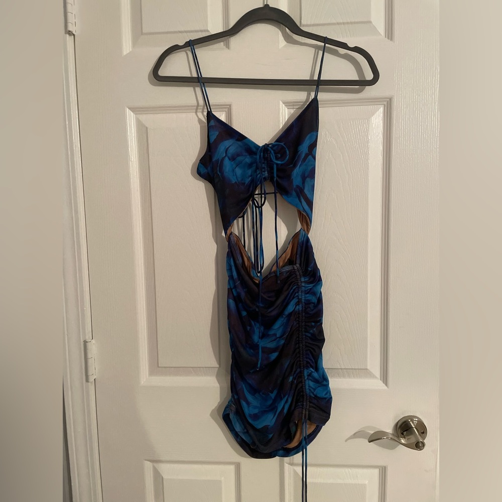 White Fox Boutique Blue and Black Mini Dress